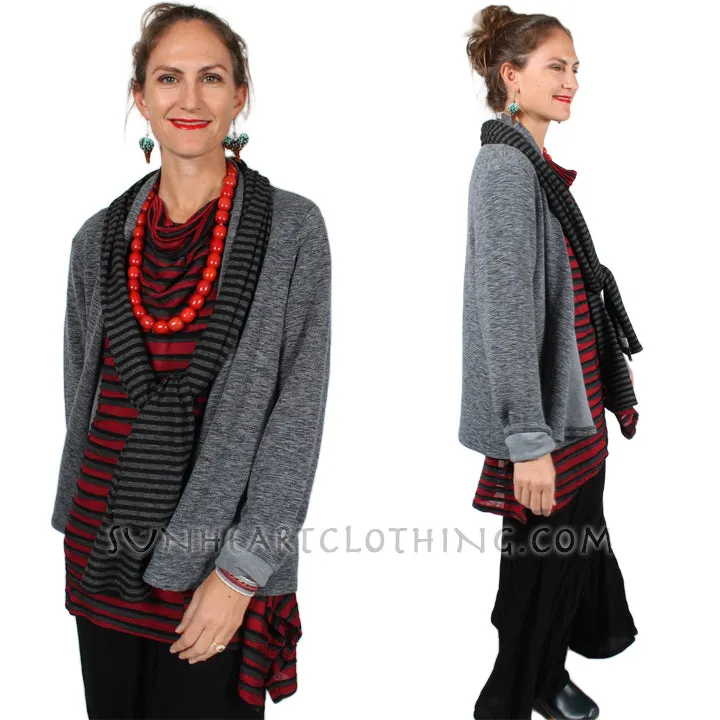 Cut-Loose Draped Cardigan Jacket Sophisticated Casual Plus Sml-2x