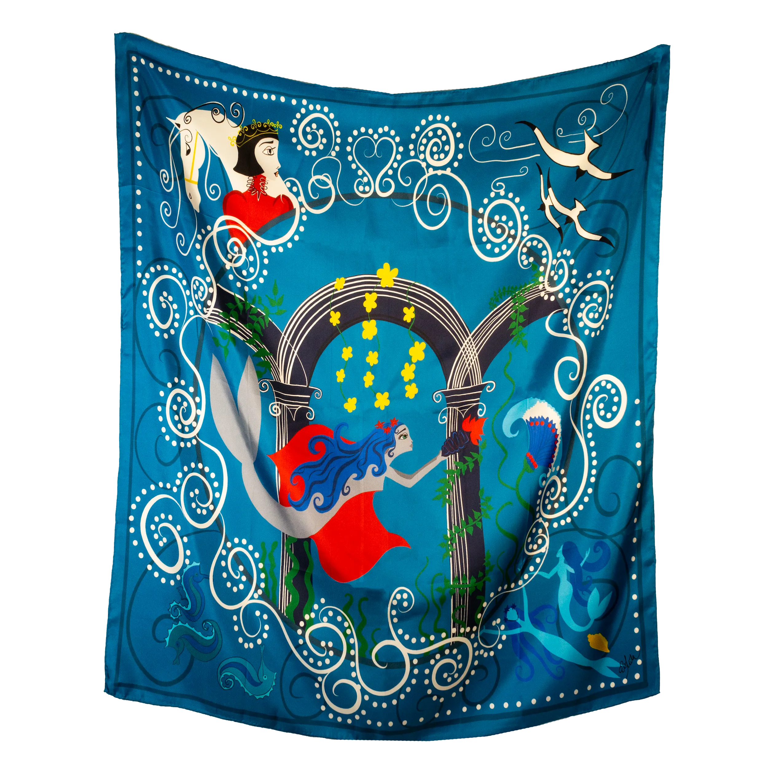 DELUGE Mermaid Fairytale Silk Twill Scarf