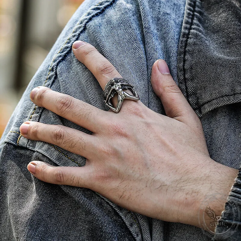 Demon Girl Stainless Steel Goth Ring