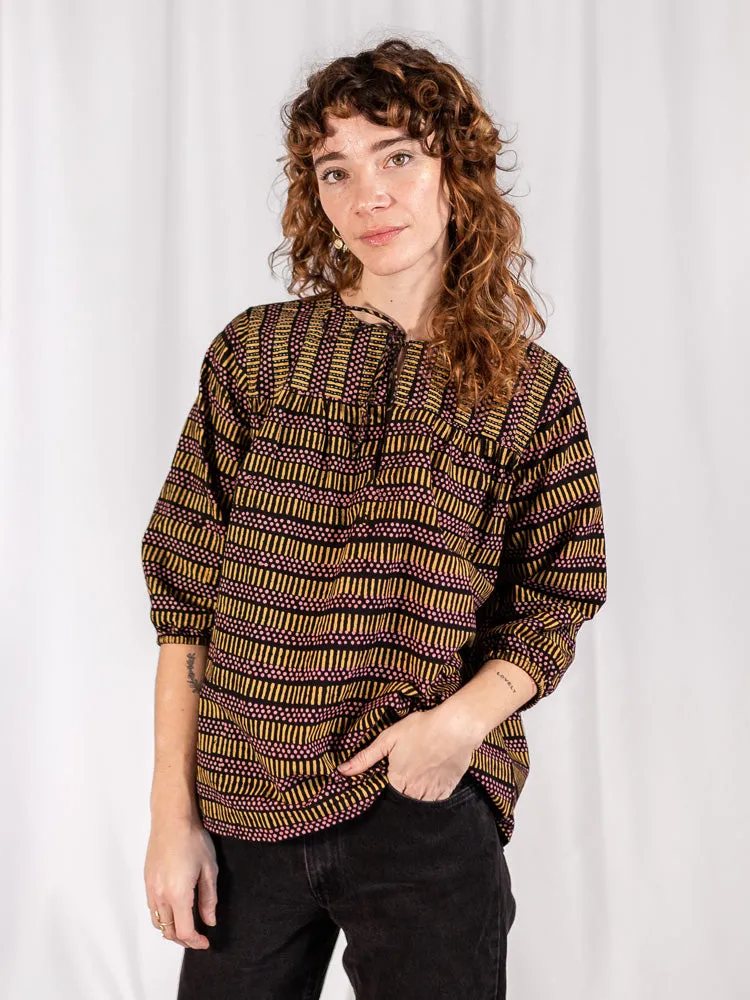 Devi Blouse - Dots And Dashes Yellow