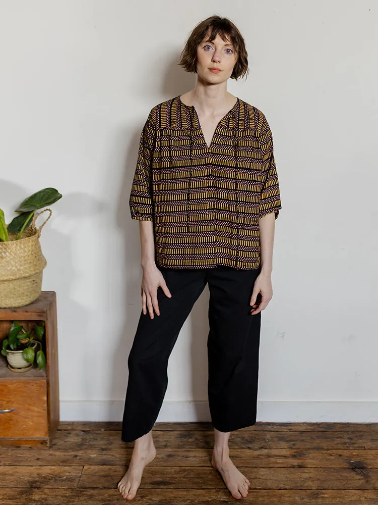 Devi Blouse - Dots And Dashes Yellow