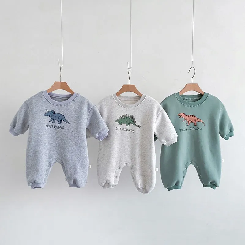 Dino Print Cozy Onesie for Boys