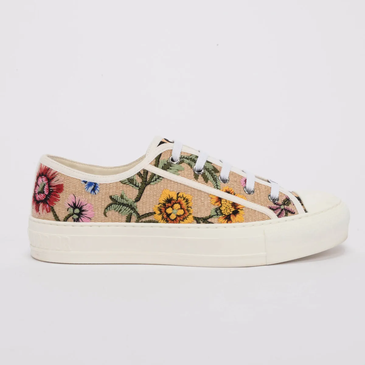 Dior Multi Colour Floral Embroidered Walk'N'Dior Sneakers 38