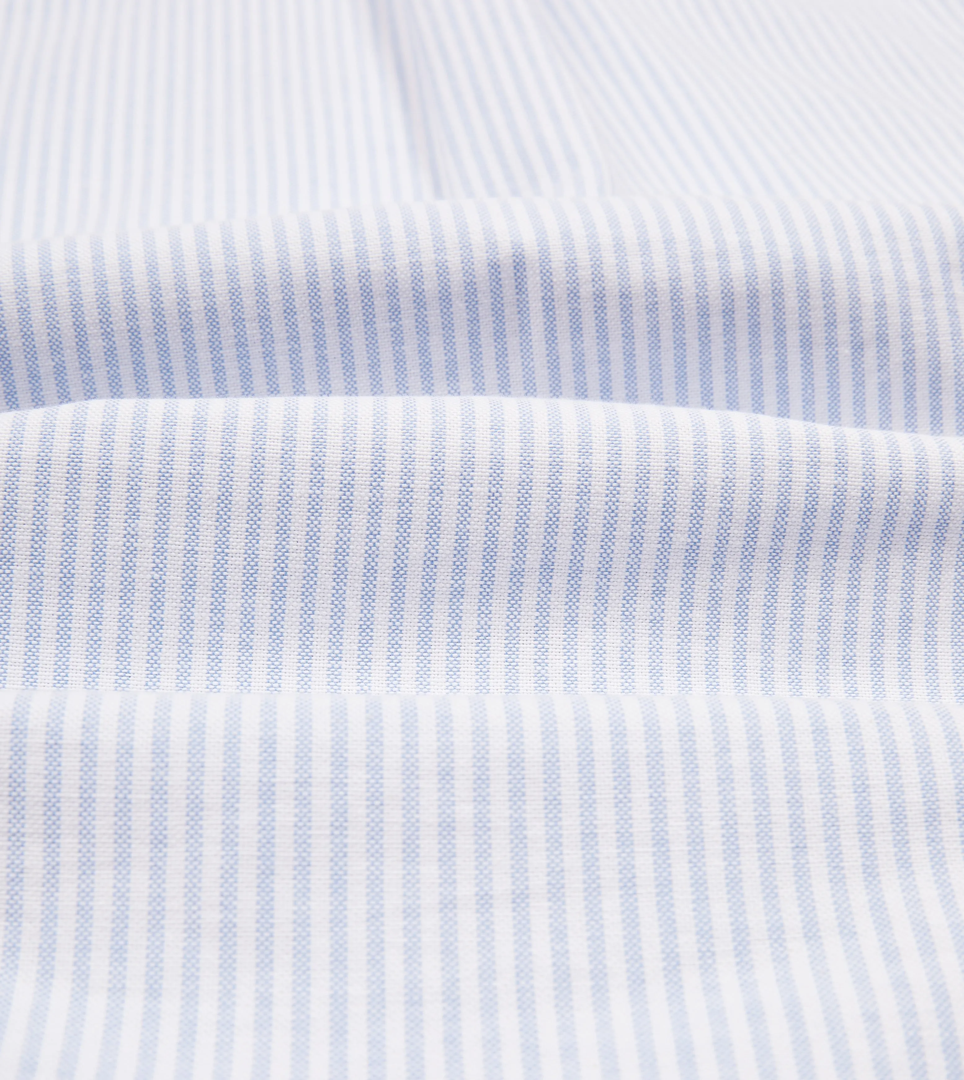 Drake's Oxford Button-Down Ticking Stripe Shirt / Light Blue