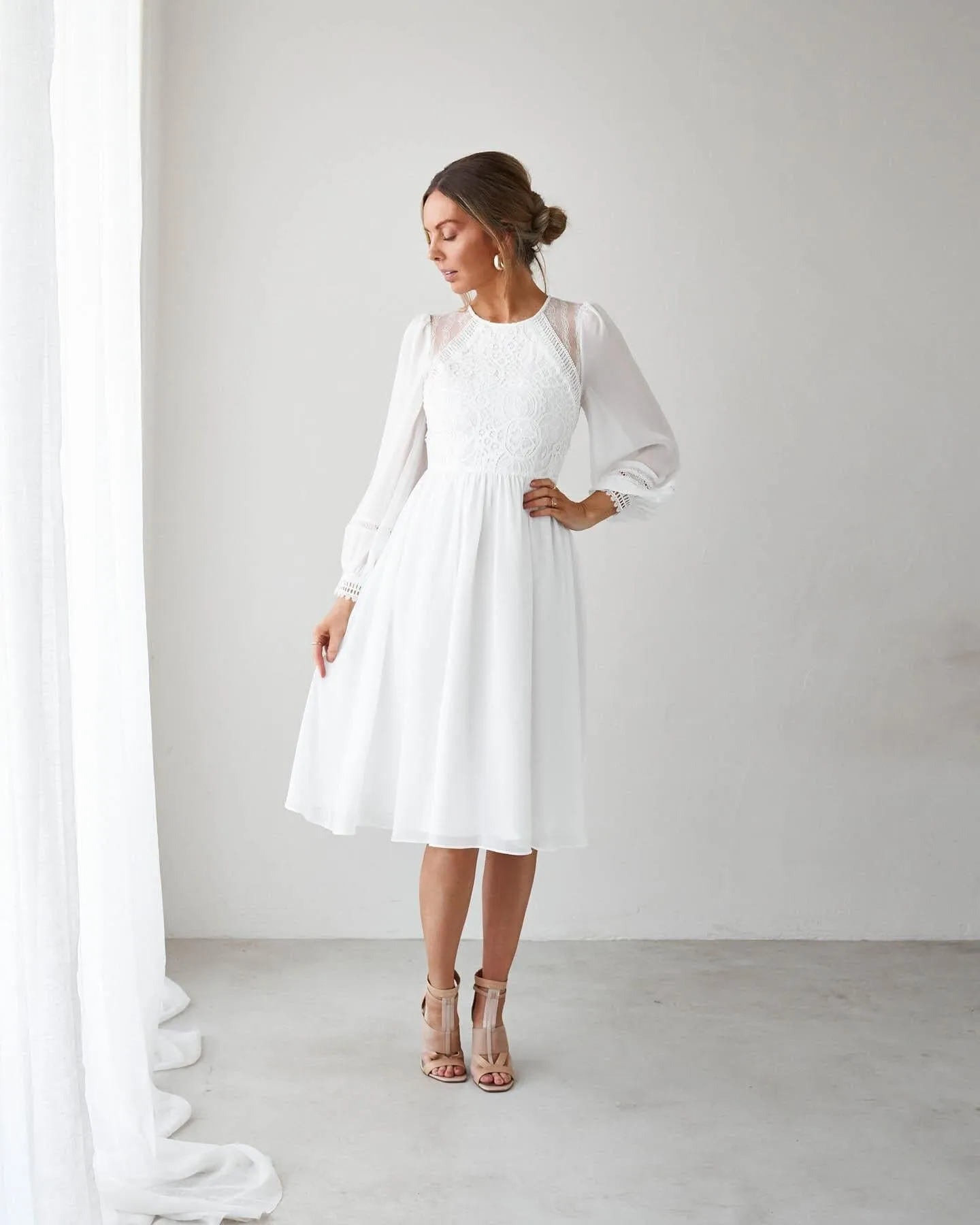 Elaine Dress-White