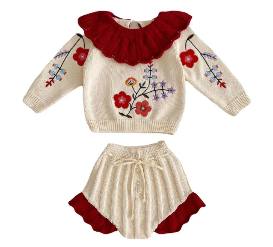 Embroidered Knit Sweater and Bloomers Ensemble