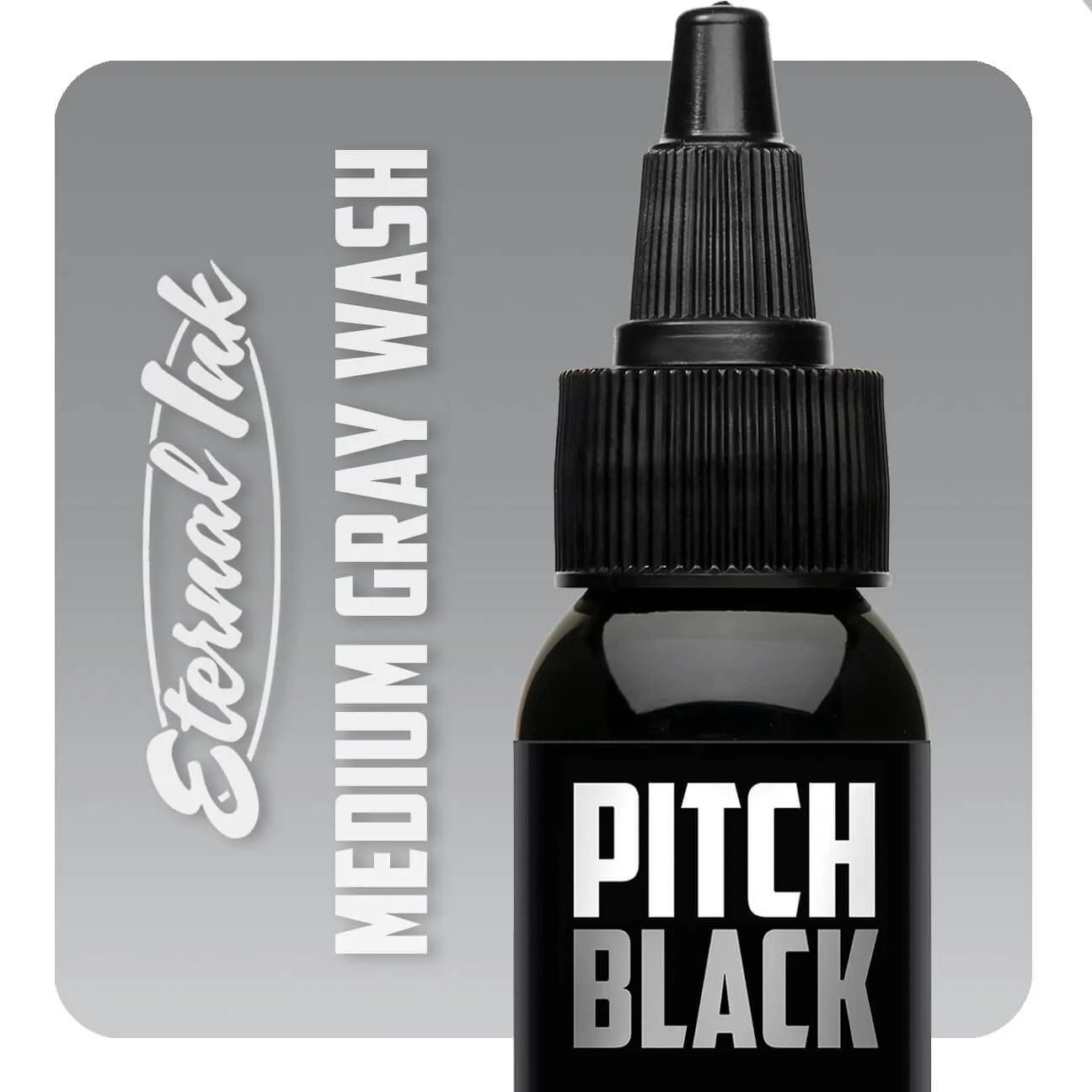 Eternal Ink - Pitch Black - Gray Wash Medium