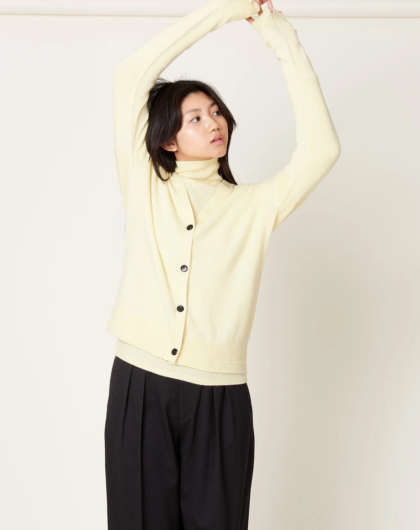 Featherweight Boyfriend Cardigan in Lemonade