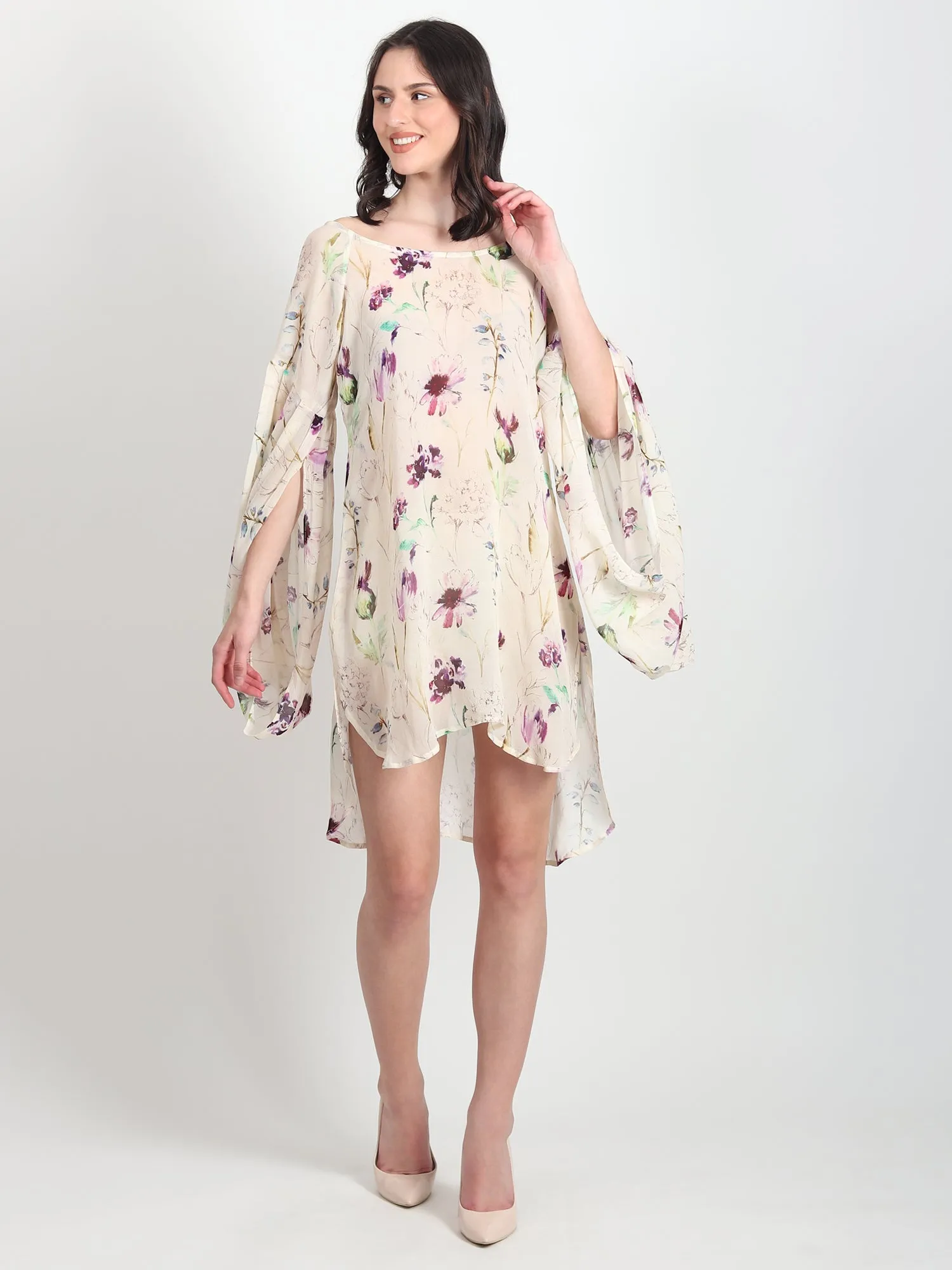 Fern Floral Printed Georgette Dress