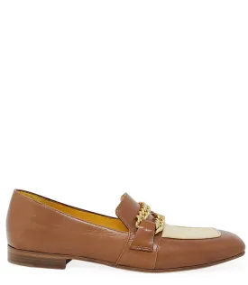 Flat Loafer Tan/Cream