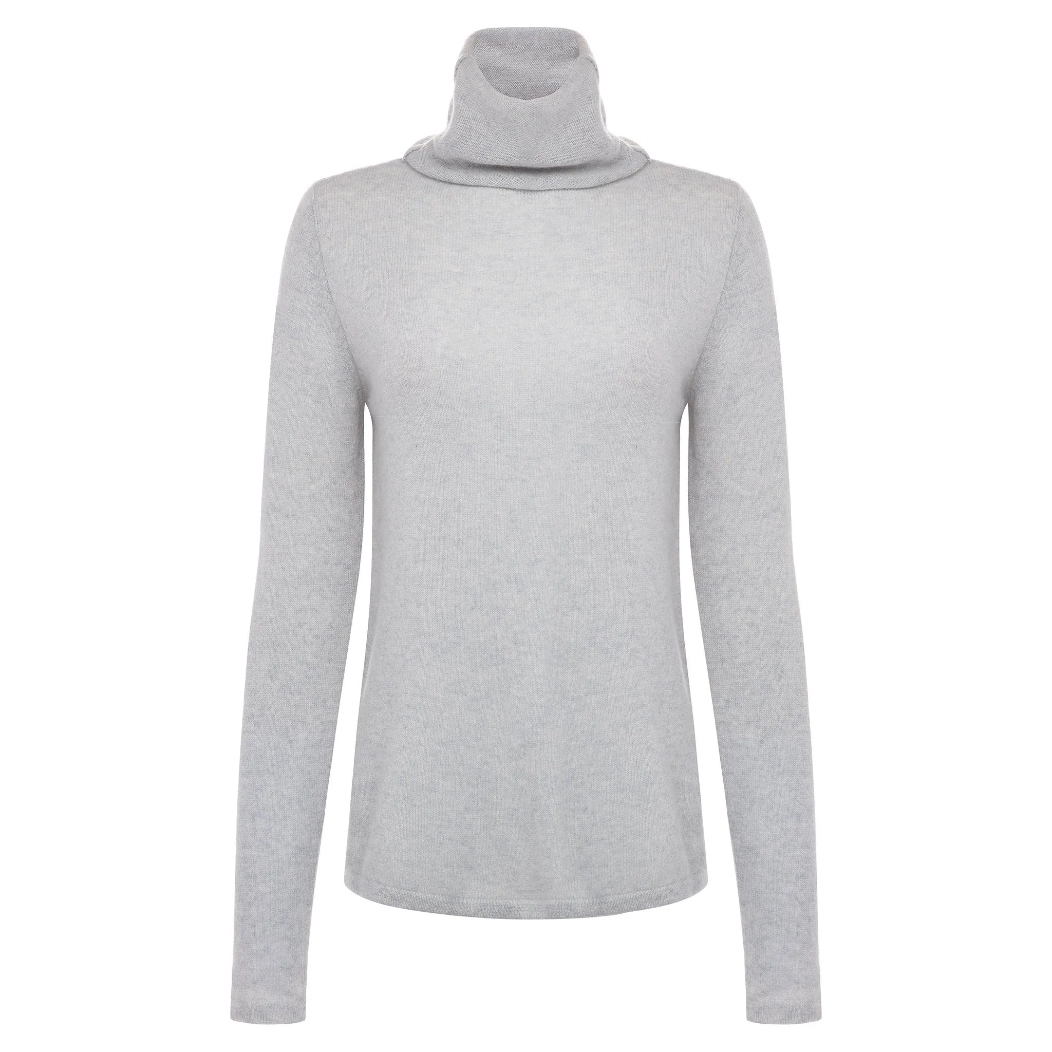 Flodden Roll Neck Cashmere Sweater - Silver Grey