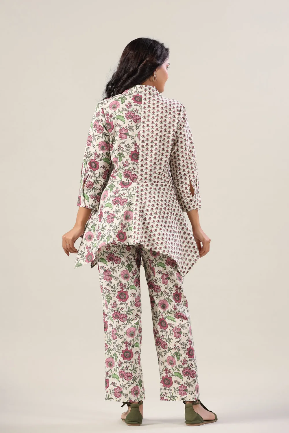 Floral Jaal On Lavender Knot Cotton Co-ord Set