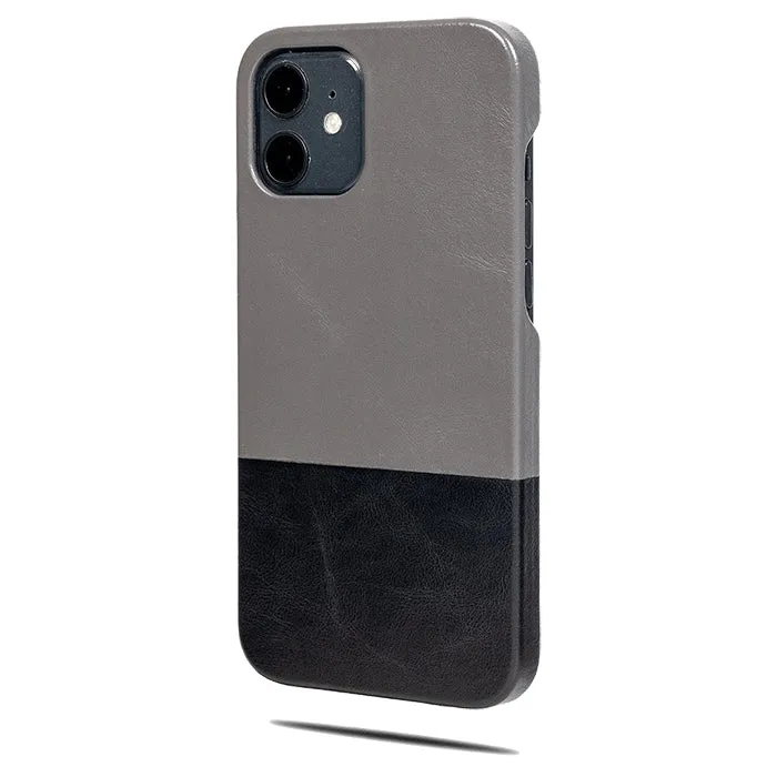 Fossil Gray & Crow Black iPhone 12 Leather Case