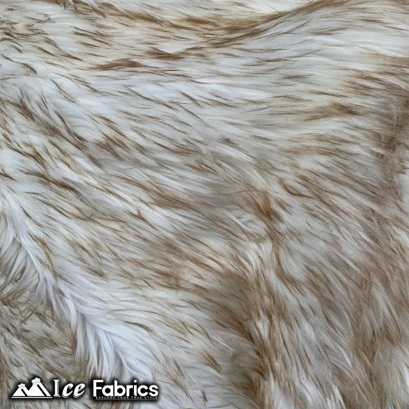 Fox Canadian Brown and White Faux Fur Fabric / Fur Material