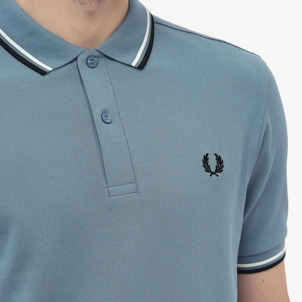 Fred Perry Polo Fog Blue / Black / Snow