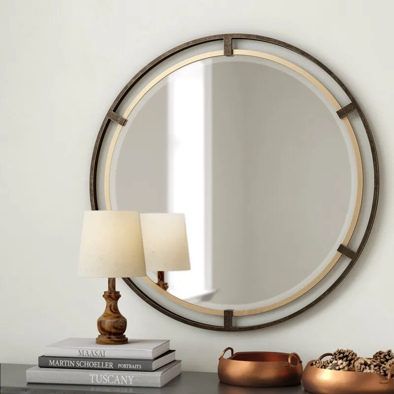 Germo Modern & Contemporary Round Beveled Accent Mirror