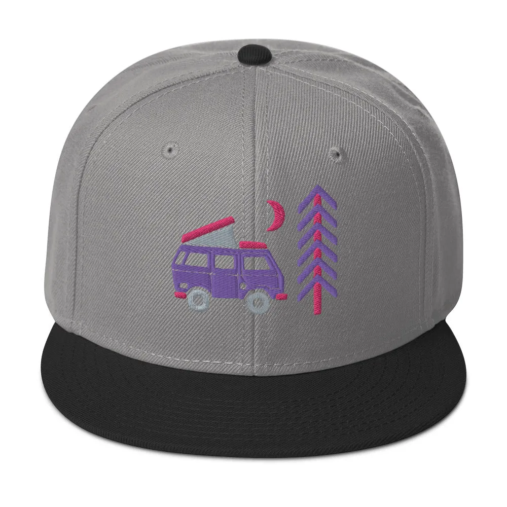 Go Outside Van & Moon Snapback Hat