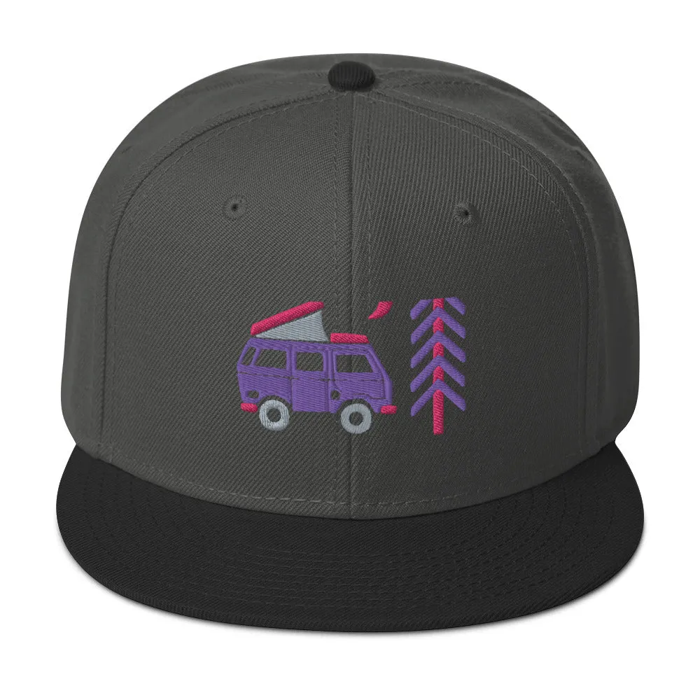 Go Outside Van & Moon Snapback Hat