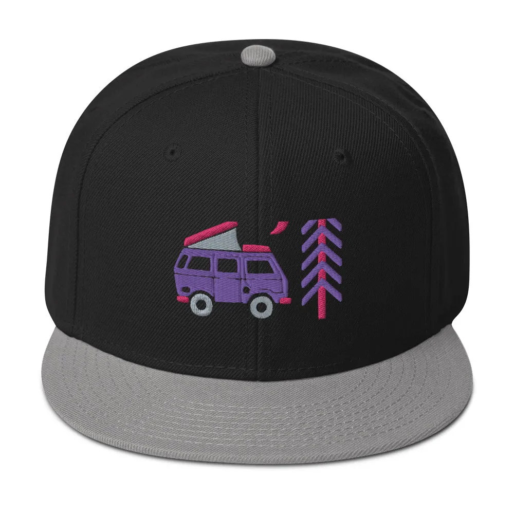 Go Outside Van & Moon Snapback Hat