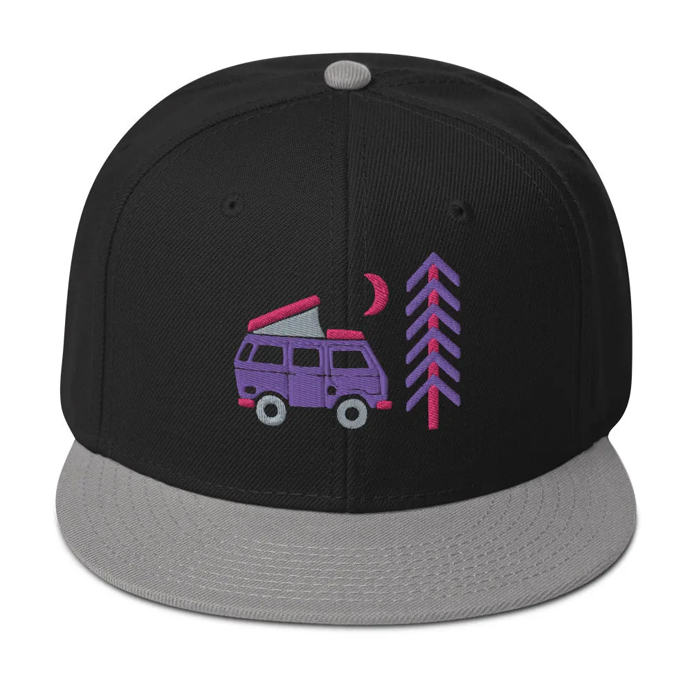 Go Outside Van & Moon Snapback Hat