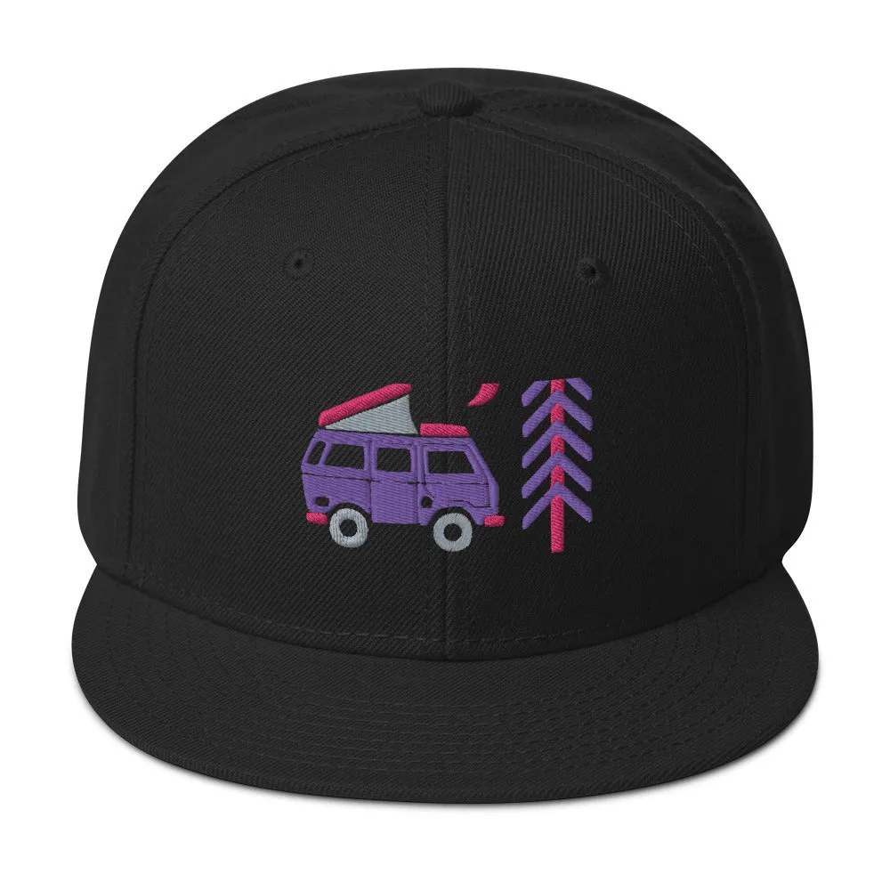 Go Outside Van & Moon Snapback Hat