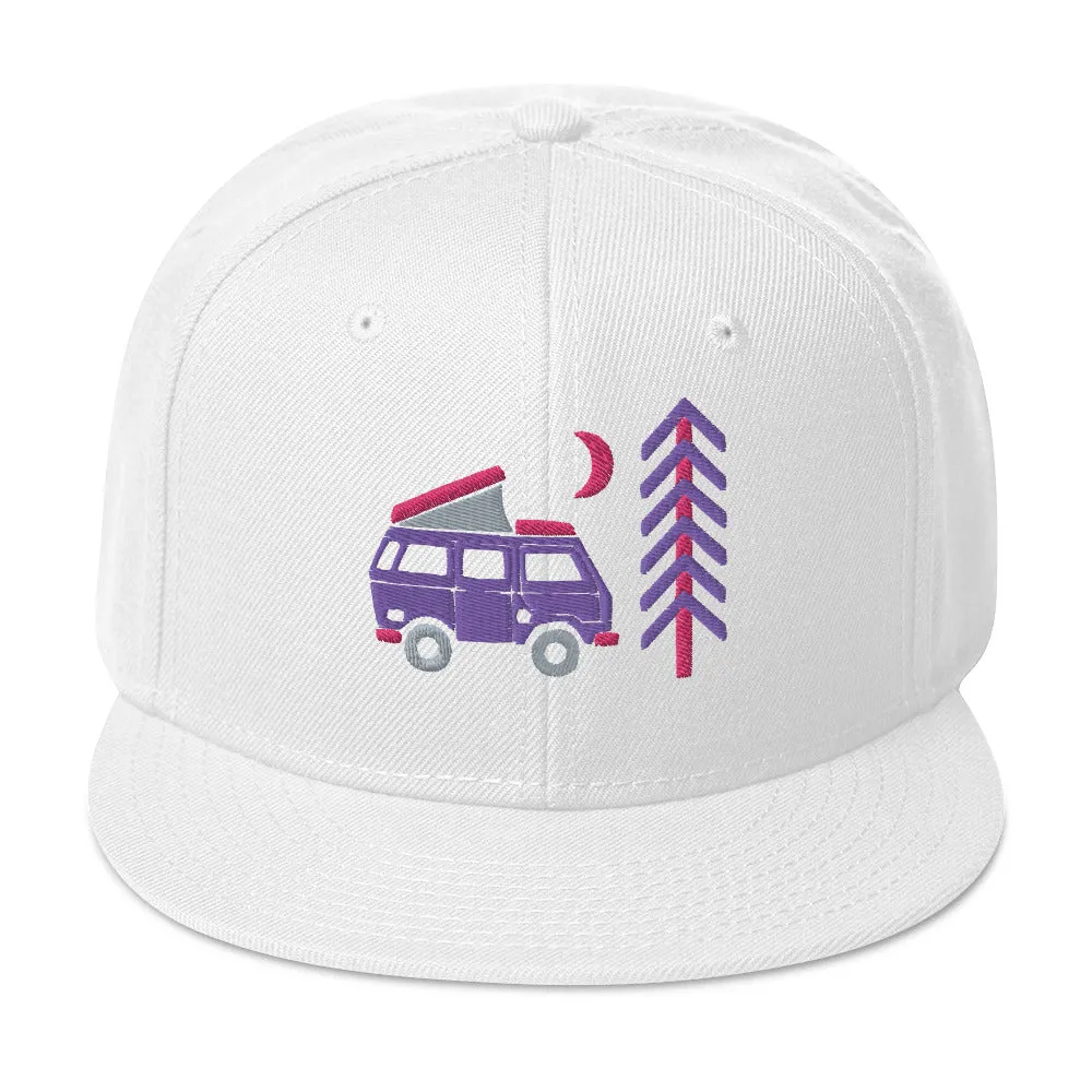 Go Outside Van & Moon Snapback Hat