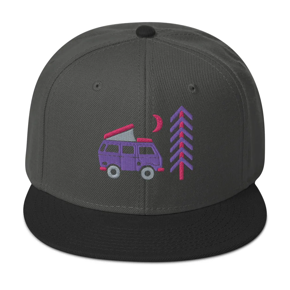 Go Outside Van & Moon Snapback Hat