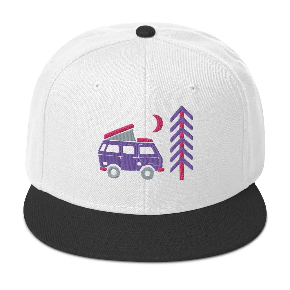 Go Outside Van & Moon Snapback Hat