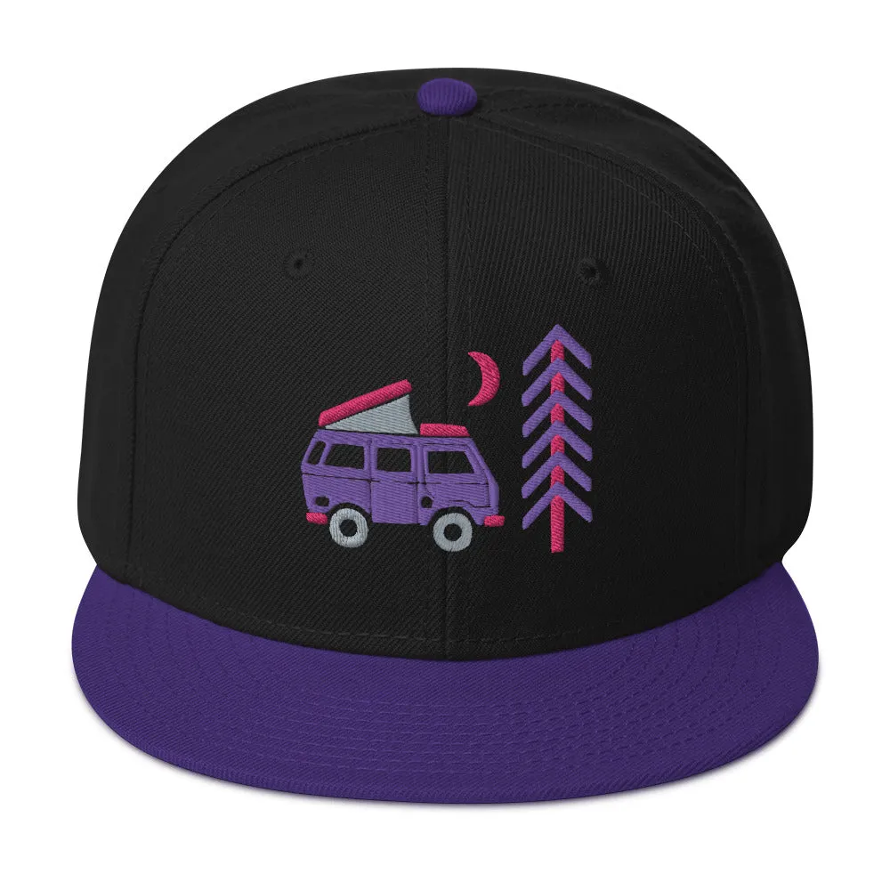 Go Outside Van & Moon Snapback Hat