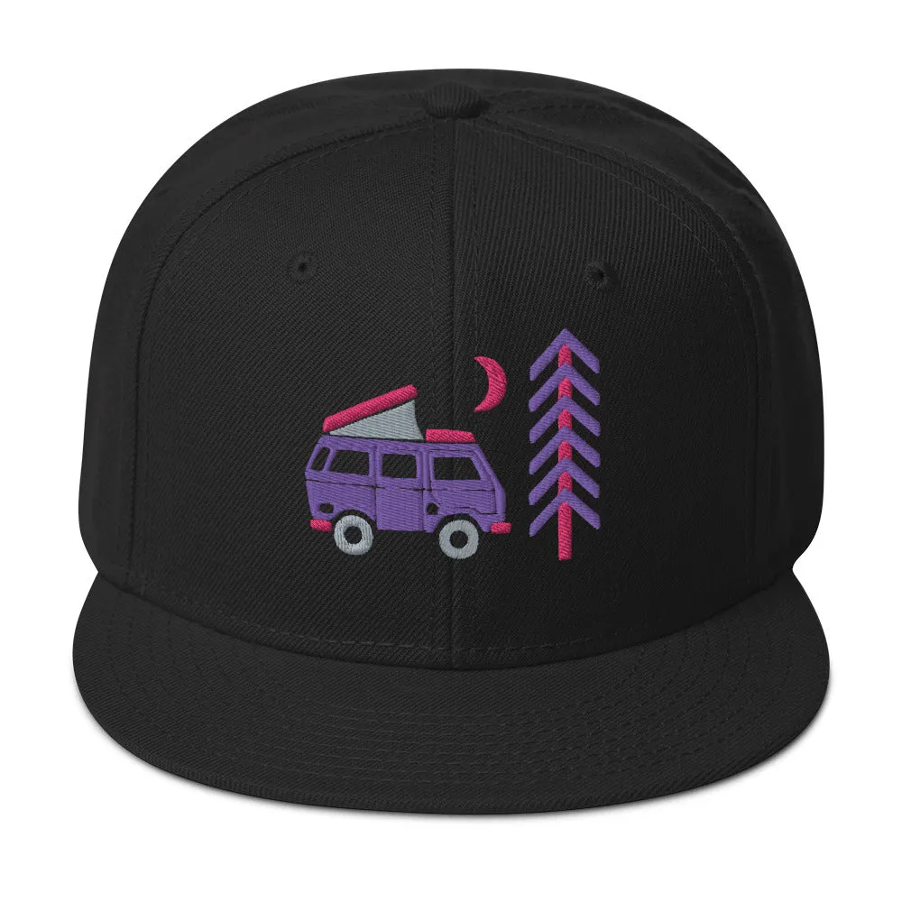 Go Outside Van & Moon Snapback Hat