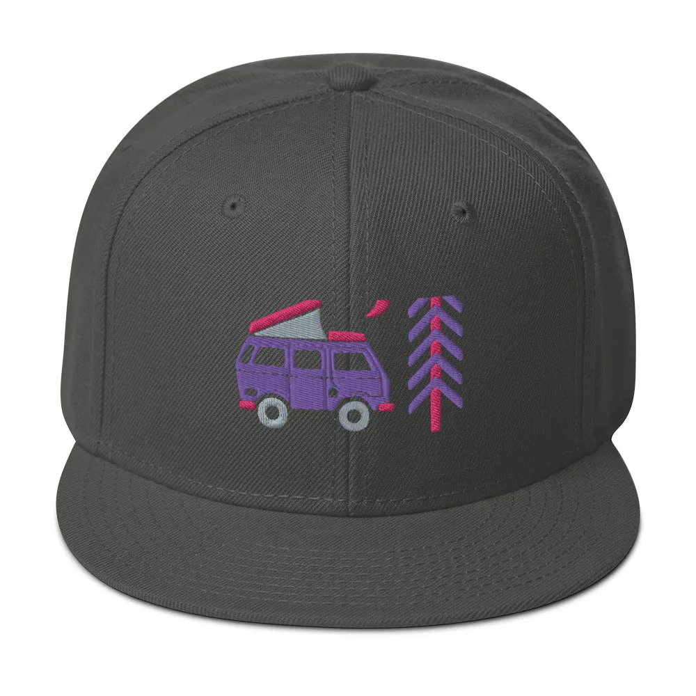 Go Outside Van & Moon Snapback Hat