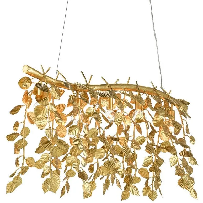 Gold Eucalyptus Glam Chandelier