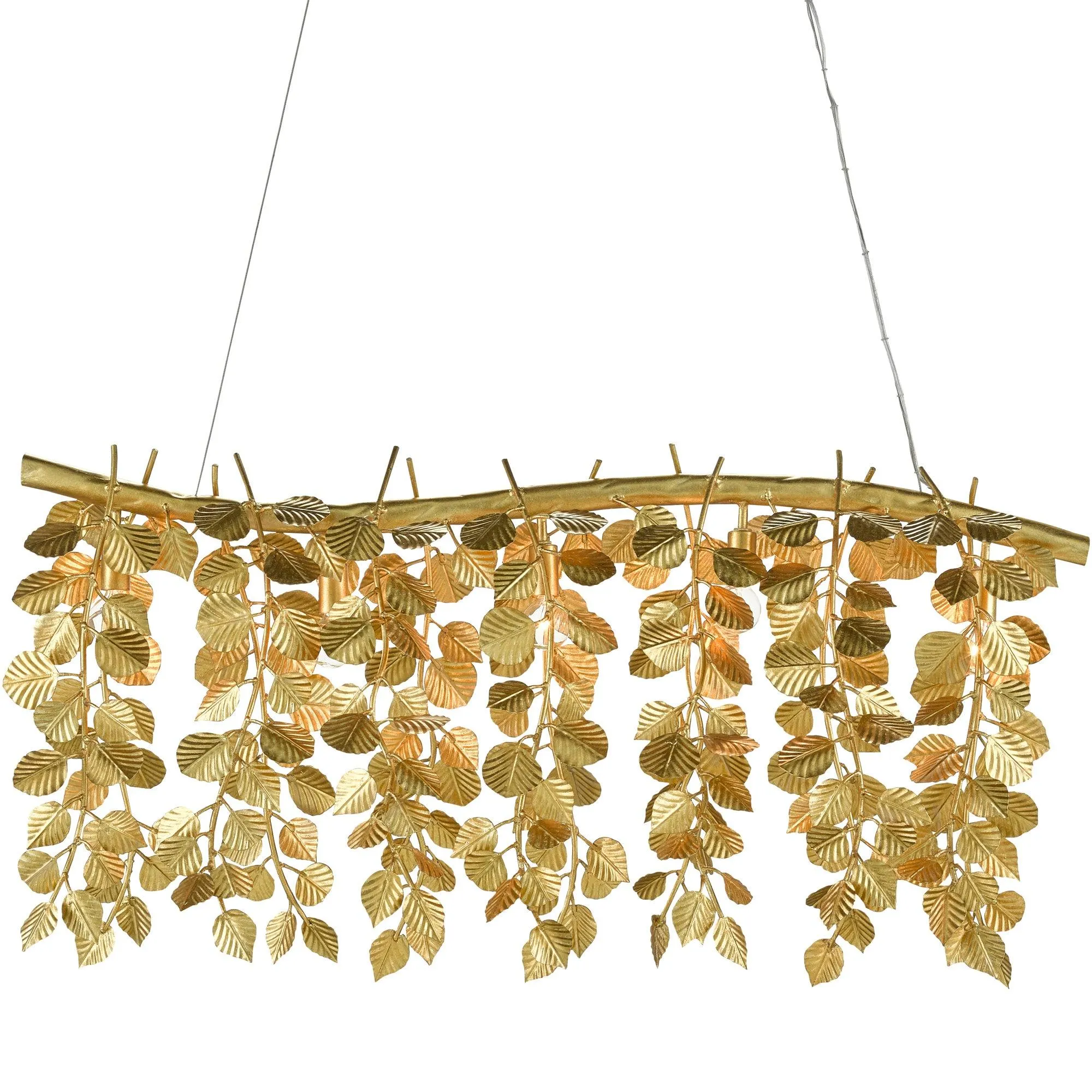 Gold Eucalyptus Glam Chandelier