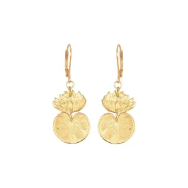 Golden Waterlily Earrings