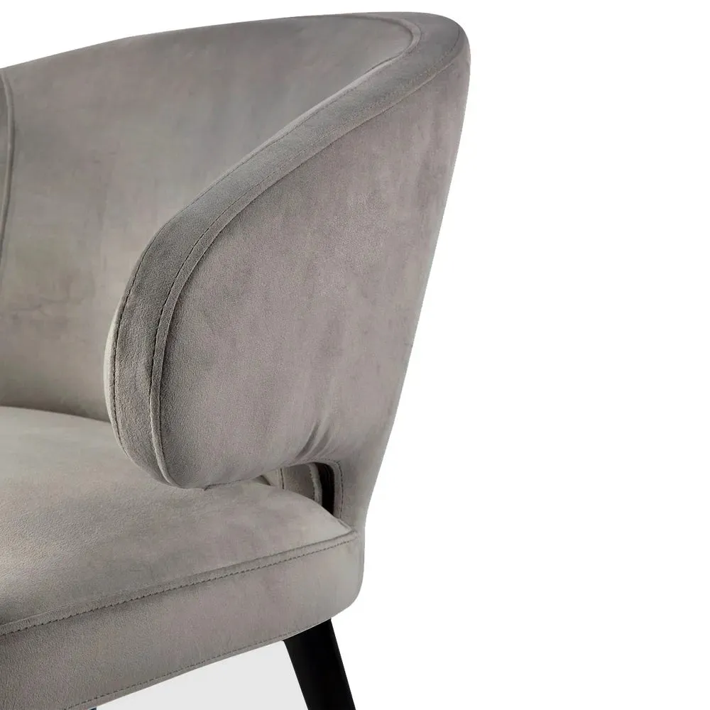 Harlow Dining Chair - Grey Velvet