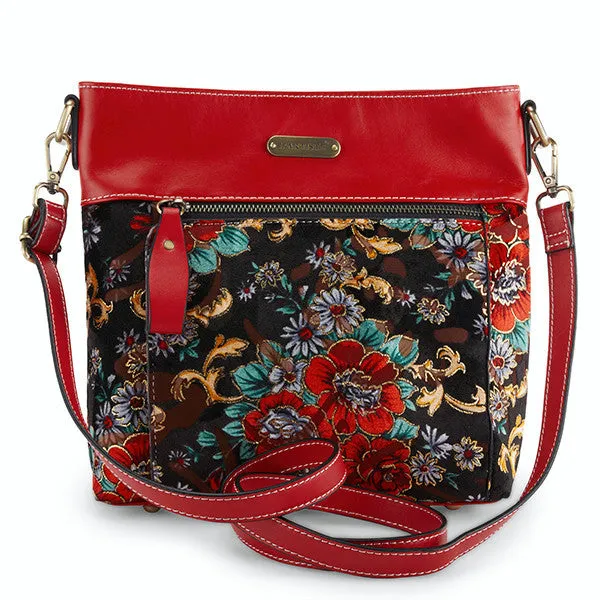 HB Sequoia-Flora Handbag in Red Multi Leather