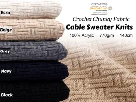 Heavy Crochet Chunky Cable Sweater Knits - 19353