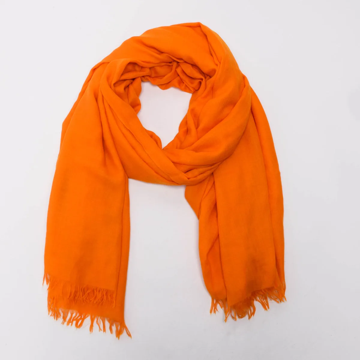 Hermes Orange Cashmere Herringbone H Shawl