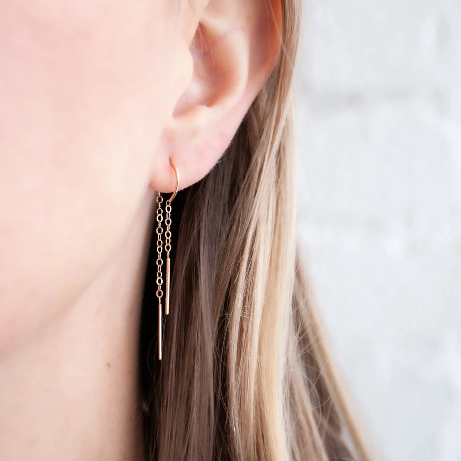 Horseshoe Chain Threader Earrings