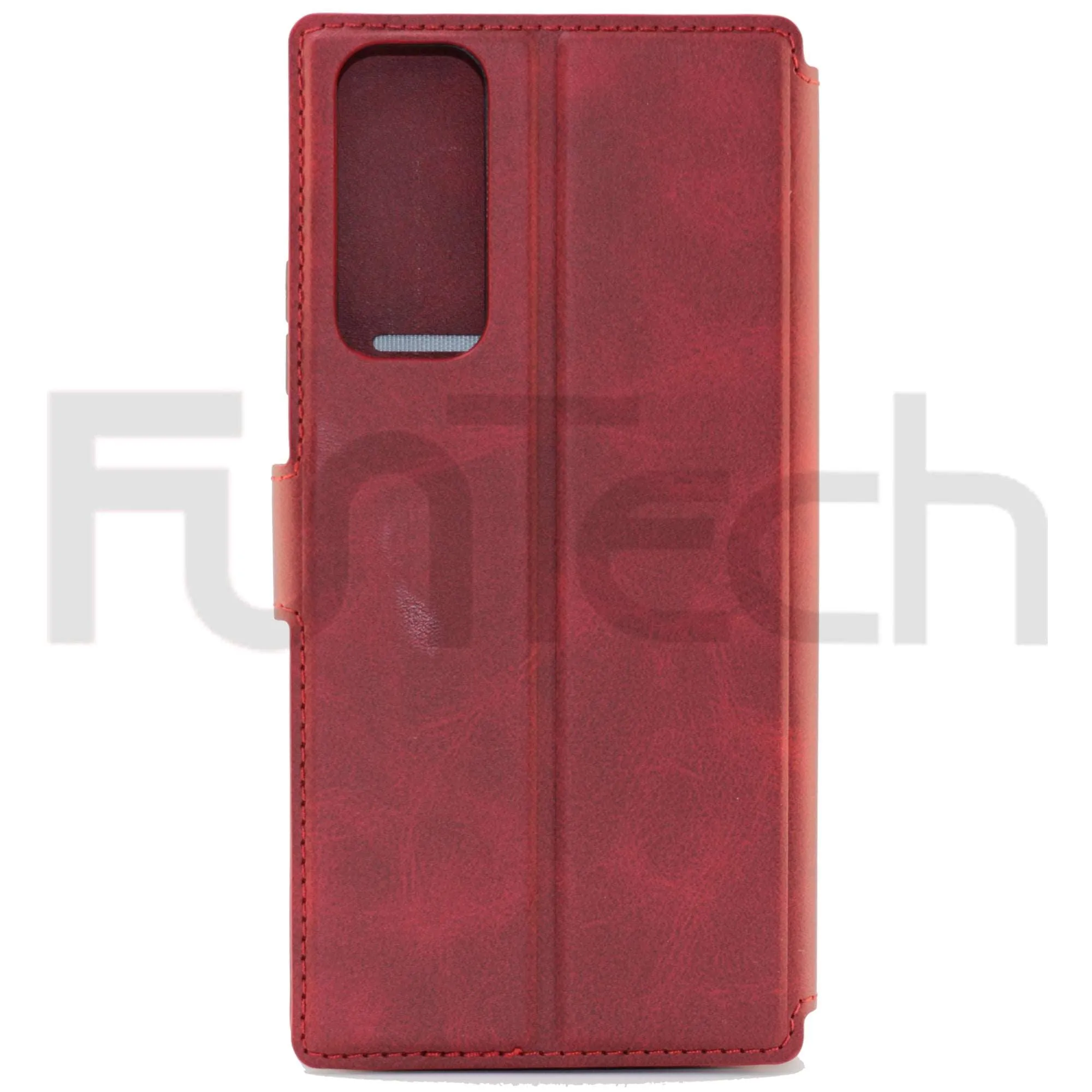 Huawei P smart 2021, Leather Wallet Case, Color Red