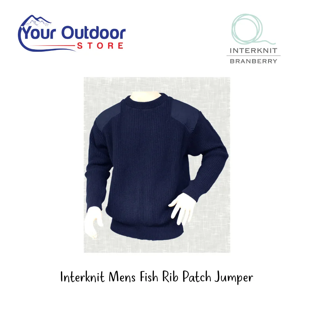 Interknit Mens Fish Rib Patch Jumper