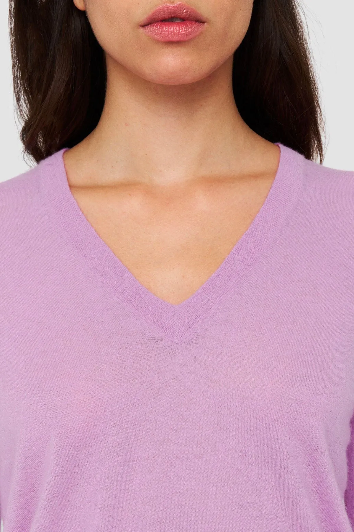 Joseph Cashair V-Neck Jumper - Begonia Pink