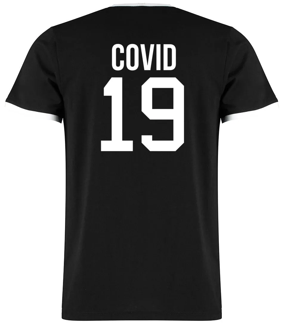 KKT K508 ― Covid 19 ― Fashion Ringer Contrast T-Shirt Trikot - Schwarz / Weiß