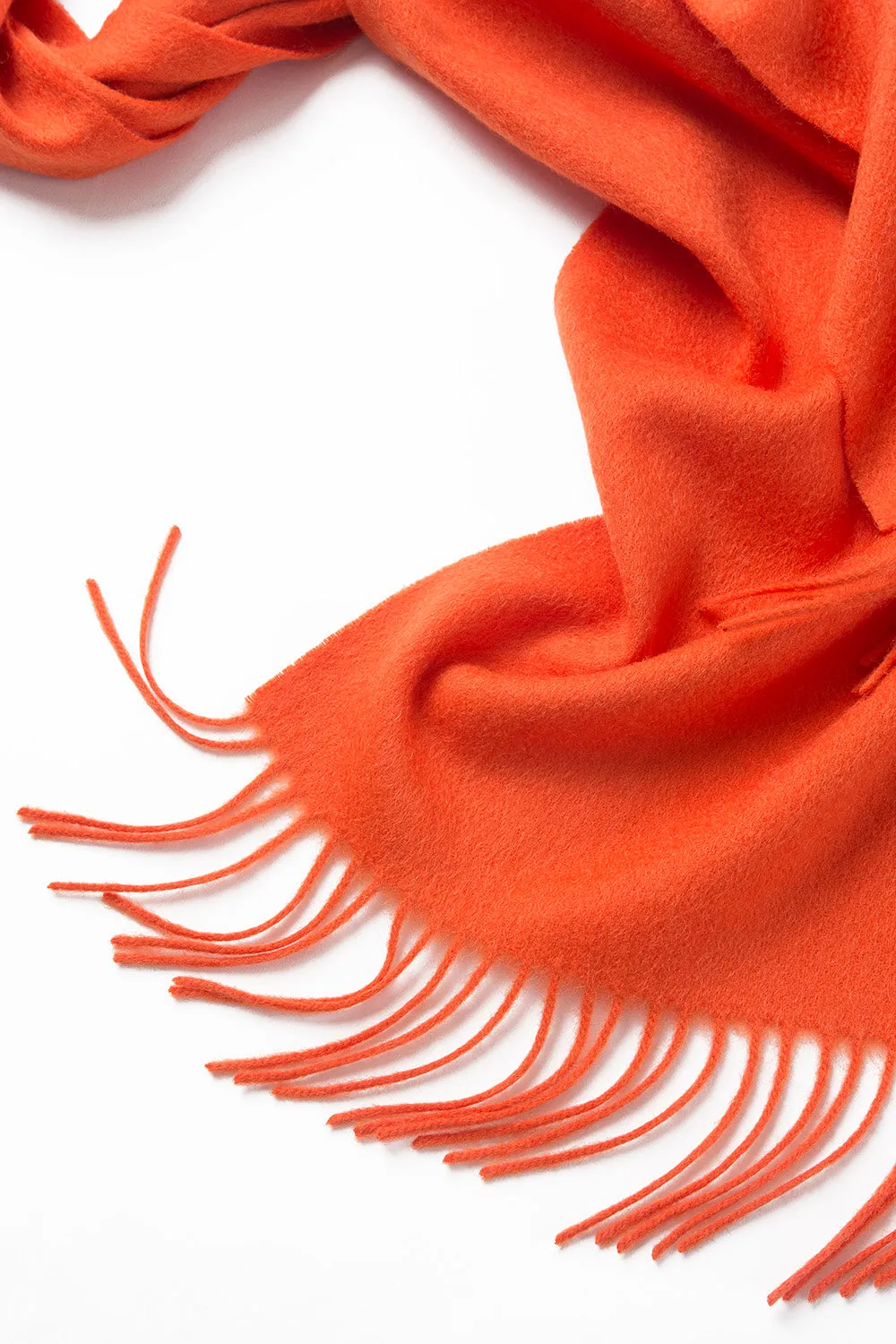 Lambswool Scarf Woven Plain Orange