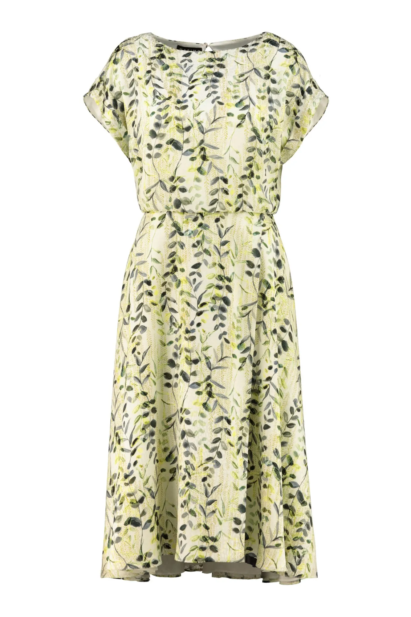 LEIBNITZIA OLIVE PATTERN SILK DRESS