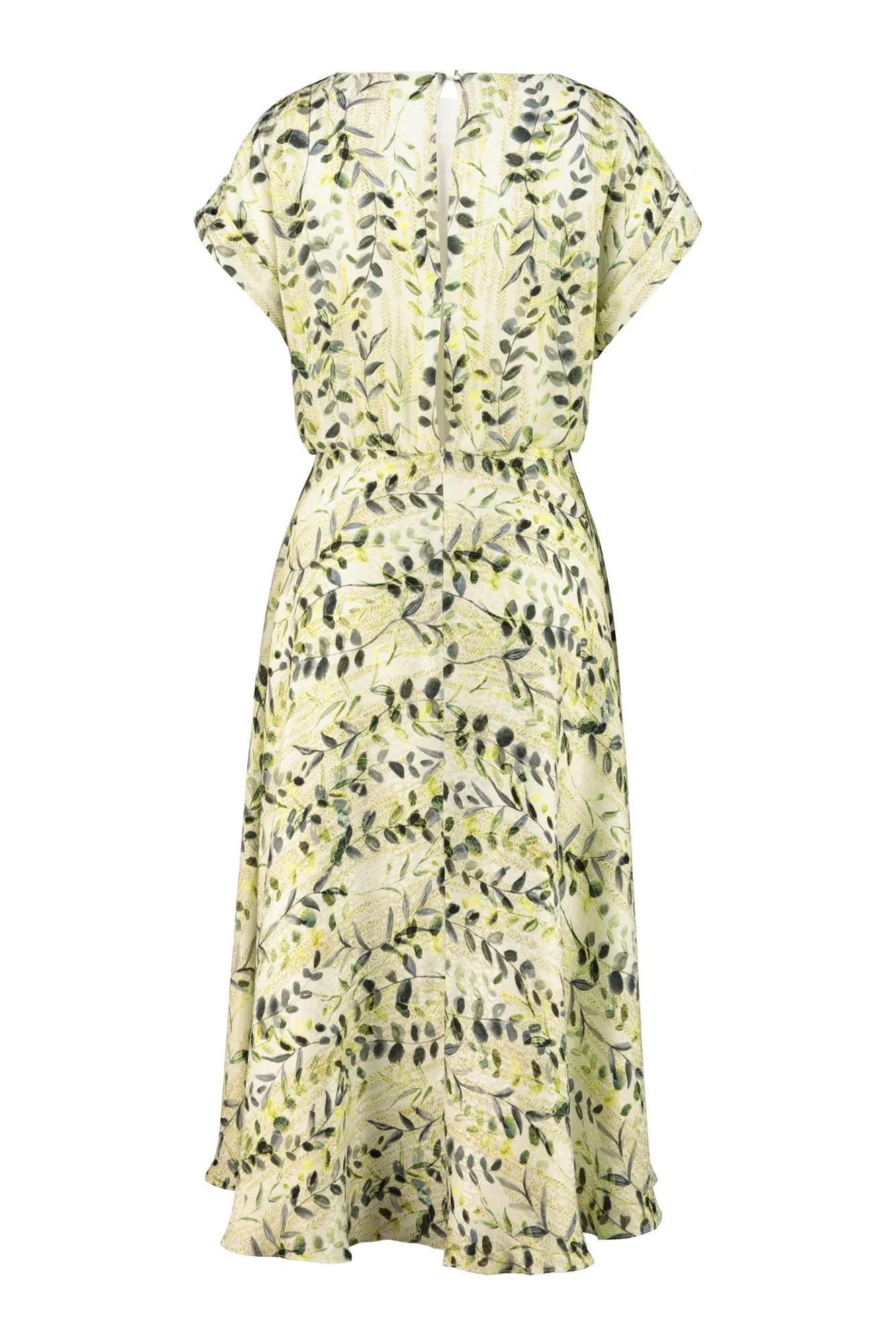 LEIBNITZIA OLIVE PATTERN SILK DRESS