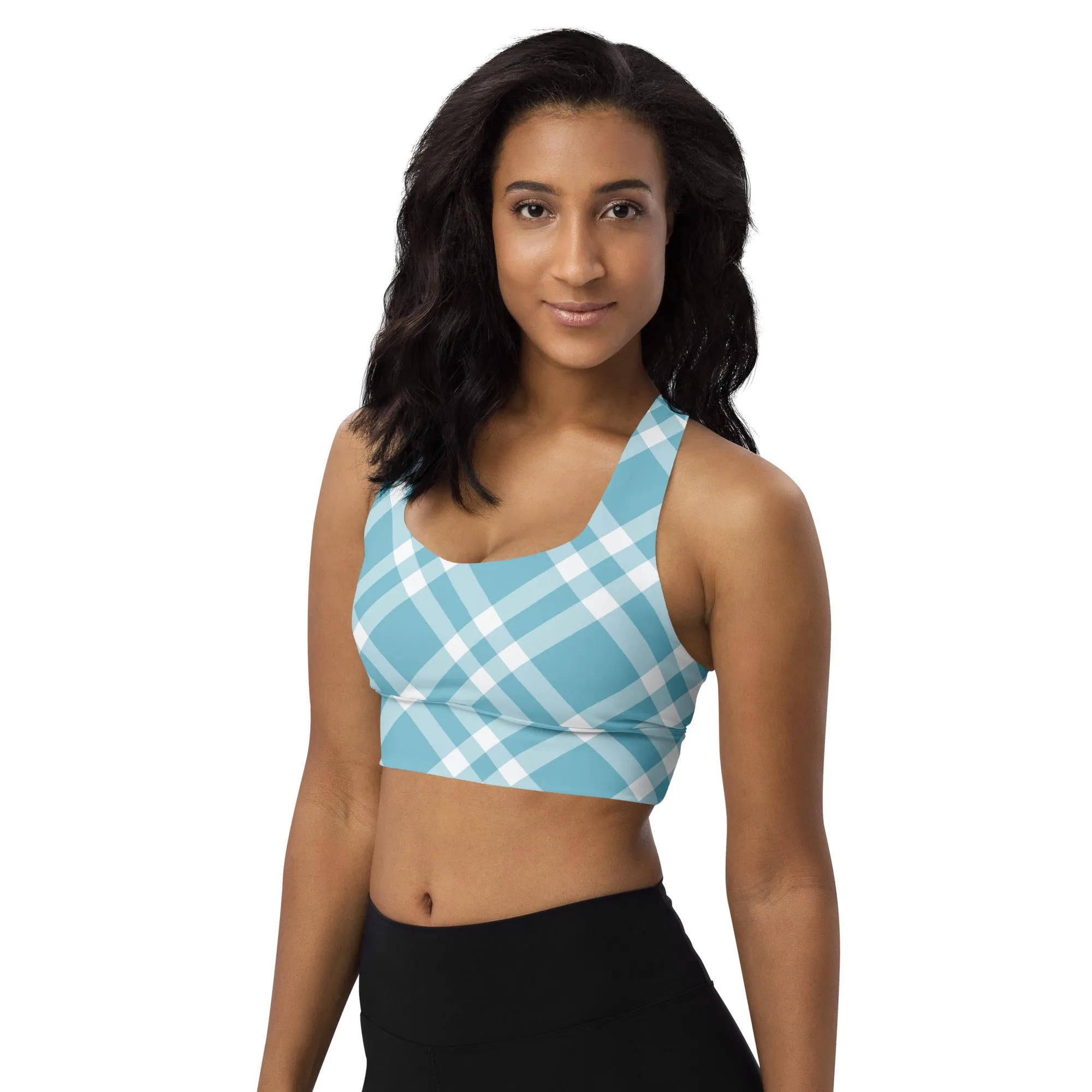 Longline sports bra Teal Blue