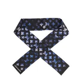 Louis Vuitton Blue Silk Monogram Flight Mode Bandeau