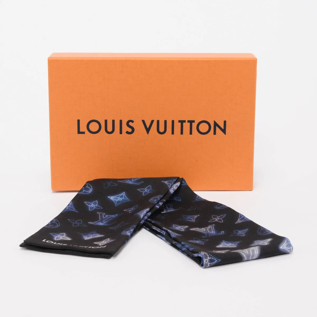 Louis Vuitton Blue Silk Monogram Flight Mode Bandeau