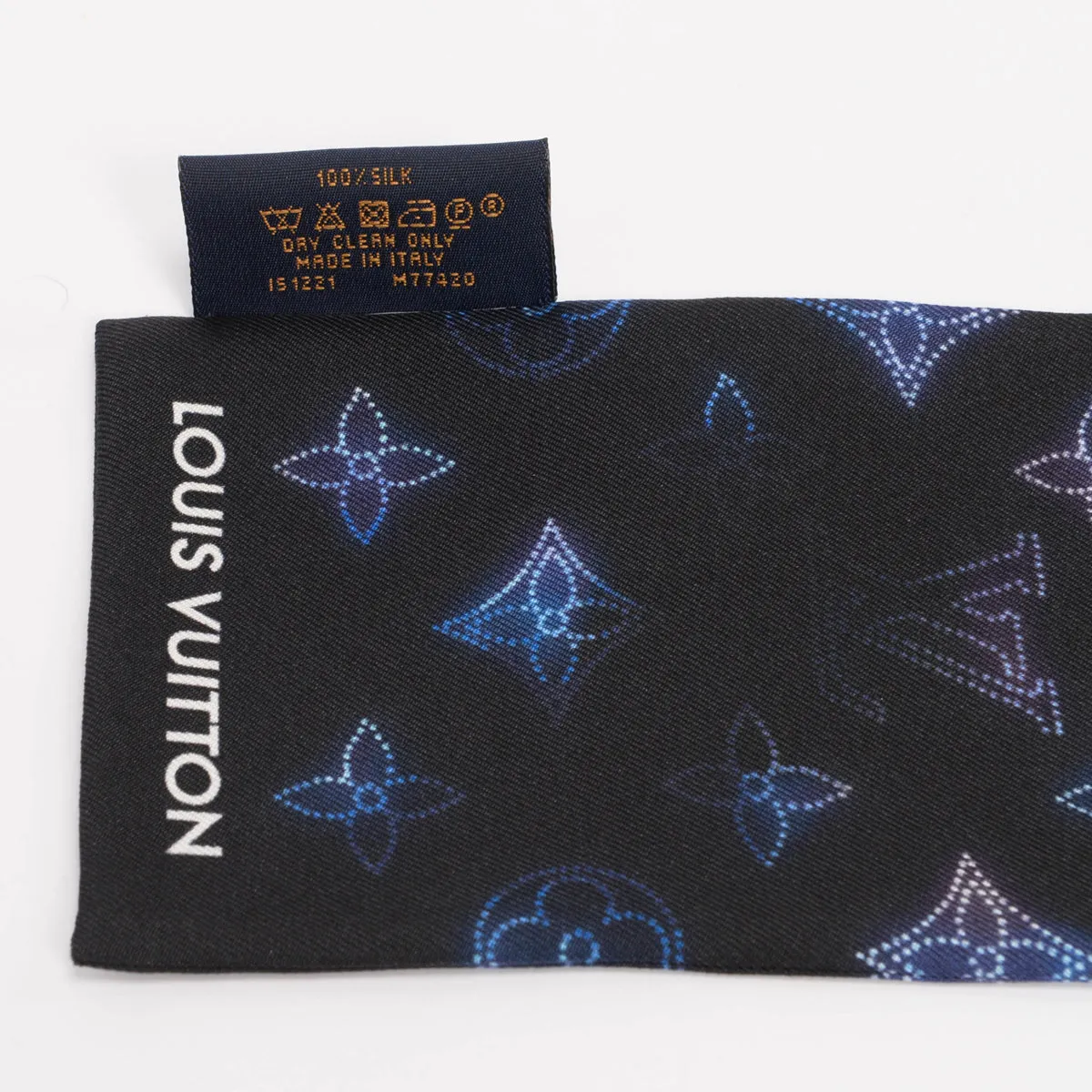 Louis Vuitton Blue Silk Monogram Flight Mode Bandeau